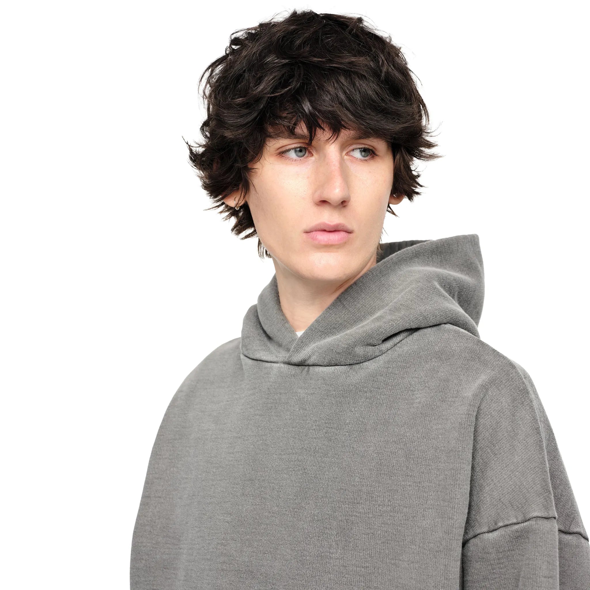 Side View of Summit Heavyweight Vintage Grey Hoodie 80070480
